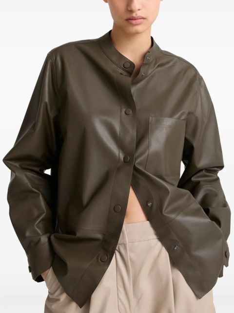 Yves Salomon leather overshirt - Green - zdjęcie produktu nr 2