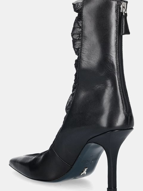 Patrizia Pepe botki skórzane damskie kolor czarny na szpilce 2Y0020 V038 K103 - zdjęcie produktu nr 2