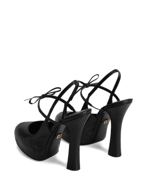 Dolce & Gabbana 105mm bow textured pumps - Black