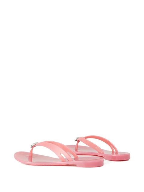 Casadei Jelly crystal logo flip-flops - Pink
