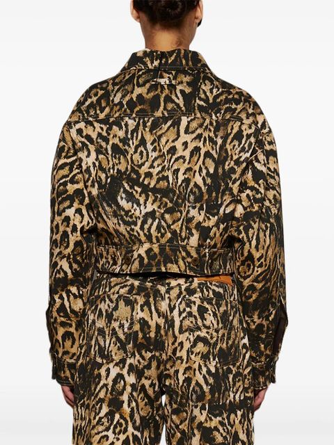 Jean Paul Gaultier Leopard-print denim jacket - Brown