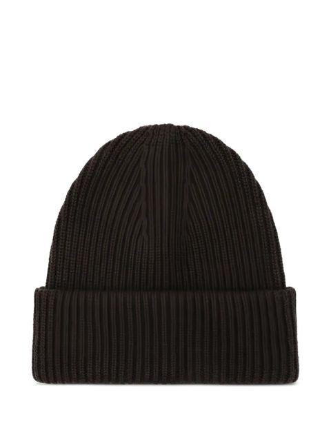 Almada Label ribbed cuffed beanie hat - Brown - zdjęcie produktu nr 1
