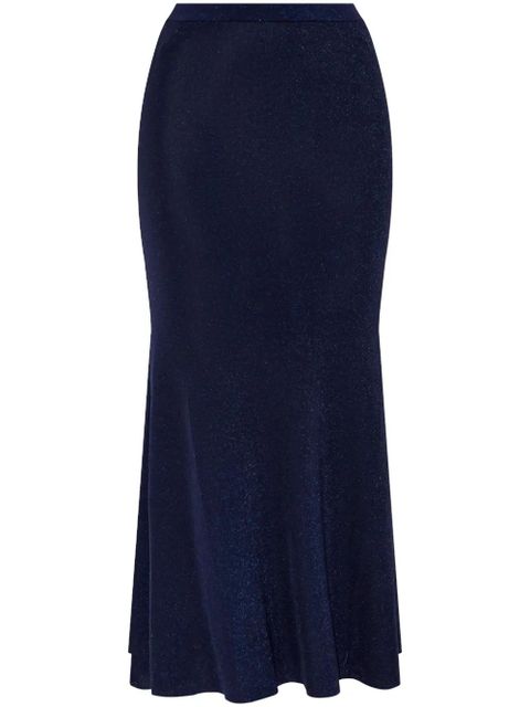 Self-Portrait metallic midi skirt - Blue - zdjęcie produktu nr 1