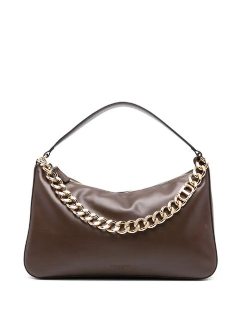 TWINSET medium Liliane chain-embellished shoulder bag - Brown - zdjęcie produktu nr 1