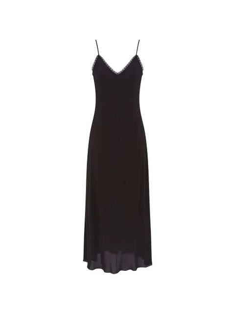 ZIMMERMANN Luna burnout-sheath lace-detail V-neck maxi dress - Black