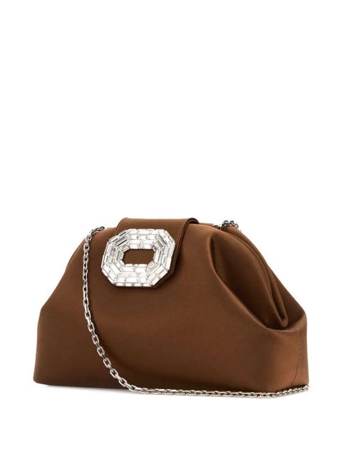 Amina Muaddi sculpted satin evening bag - Brown