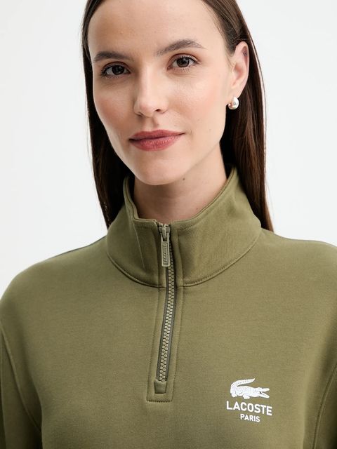 Lacoste bluza bawełniana kolor zielony z nadrukiem SH2735