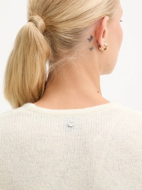 BOSS Orange sweter z dodatkiem wełny damski kolor biały 50550464