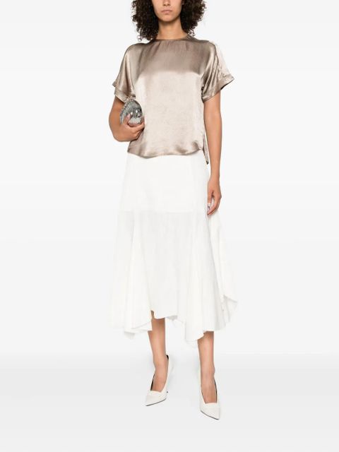 Simkhai satin short-sleeve blouse - Neutrals