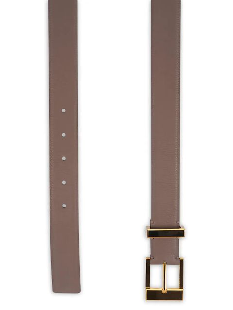 KHAITE Manhattan gold-tone buckle belt - Neutrals
