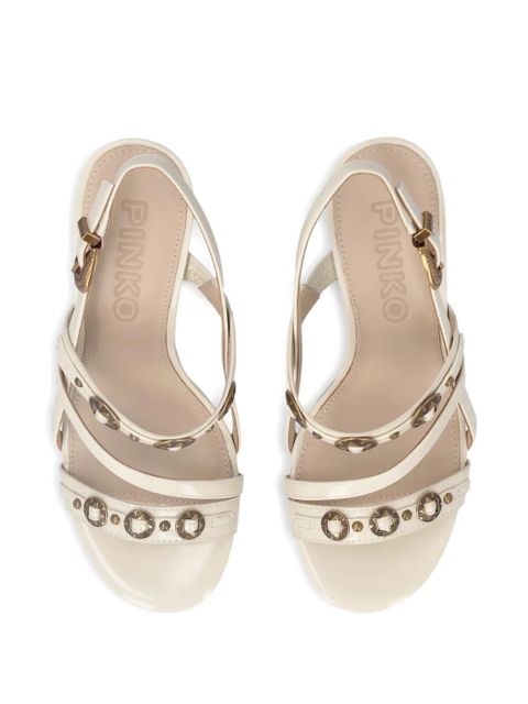 PINKO studded-detail strappy sandals - Neutrals