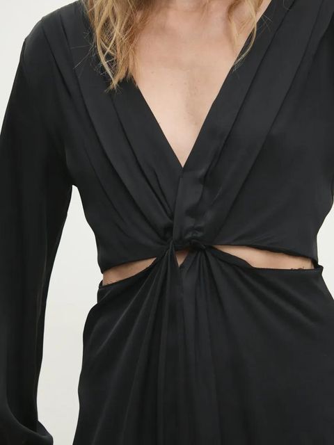 Answear.LAB sukienka kolor czarny midi rozkloszowana