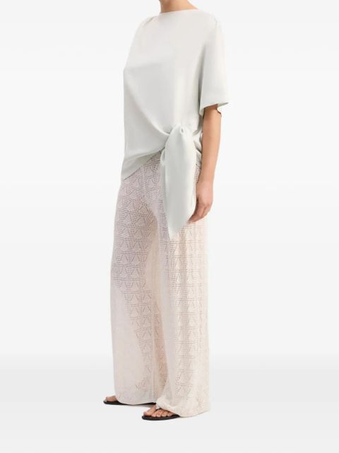 LouLou de Saison Mano gathered knot silk top - Neutrals