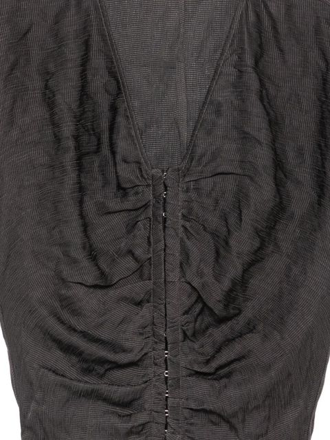 Alysi gathered V-neck blouse - Brown