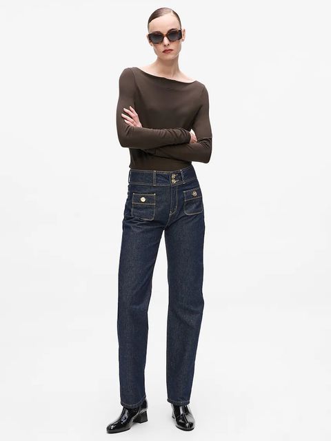 Karl Lagerfeld longsleeve kolor brązowy A4W17045