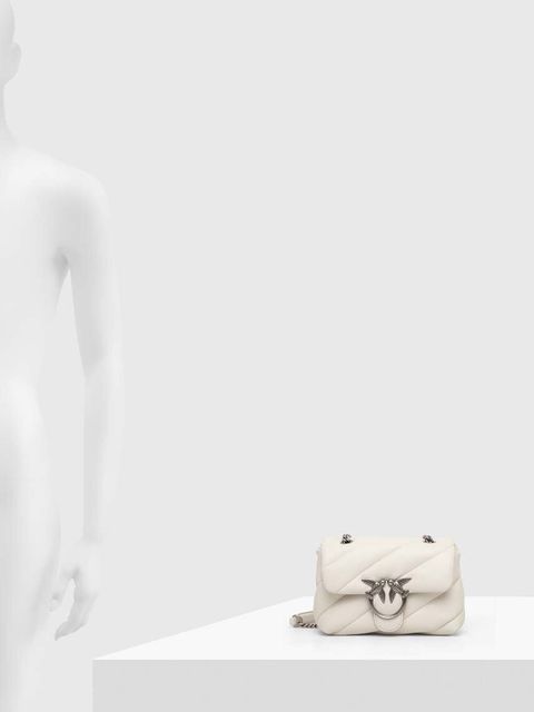 Pinko torebka skórzana kolor biały 100039 A0F2