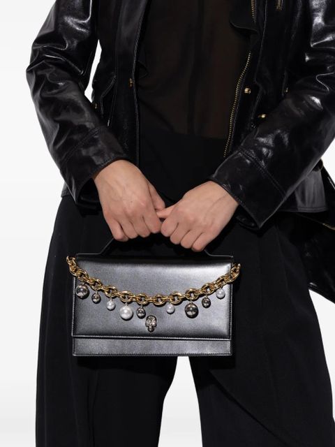 Alexander McQueen skull chain-embellished tote bag - Black - zdjęcie produktu nr 2