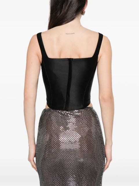 Self-Portrait V-neck corset - Black