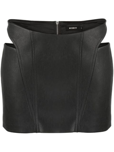 MISBHV faux-leather cut-out miniskirt - Black - zdjęcie produktu nr 1