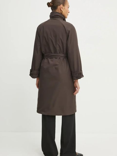 Marella płaszcz dwustronny damski kolor brązowy przejściowy niezapinany 2423496015200