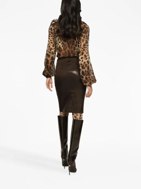 Dolce & Gabbana high-waisted midi pencil-skirt - Brown - zdjęcie produktu nr 2