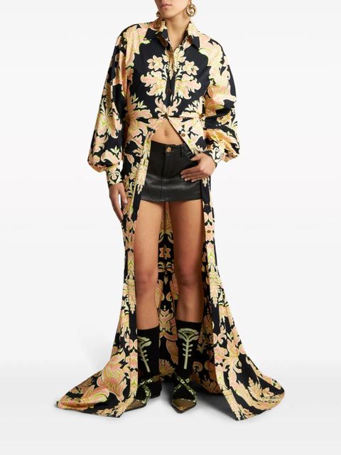 ETRO paisley-print ruched gown - Black