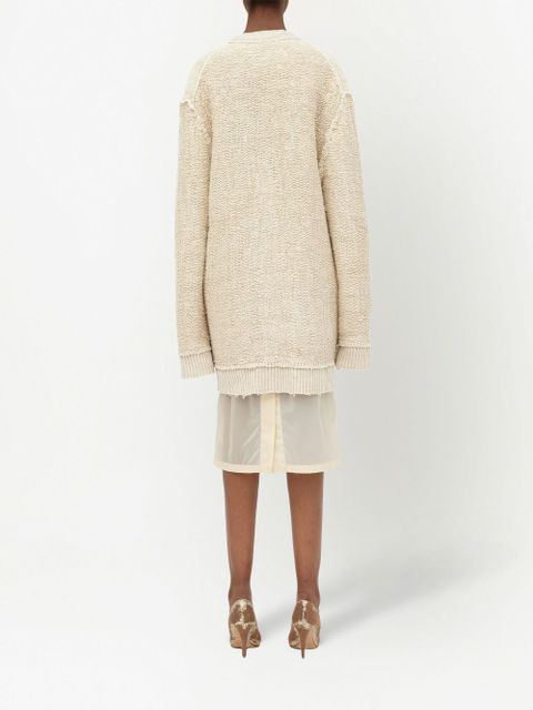 Maison Margiela raw-edge V-neck cardigan - Neutrals - zdjęcie produktu nr 2
