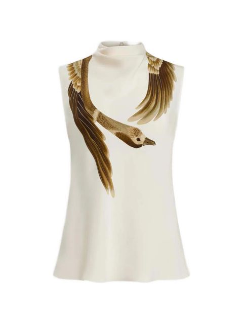 Altuzarra Arlie draped goose print blouse - Neutrals - zdjęcie produktu nr 1