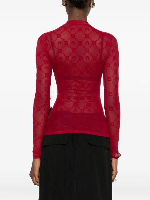 Marine Serre long-sleeve patterned top - Red - zdjęcie produktu nr 2