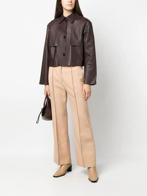 Jil Sander pintuck-detail flared trousers - Neutrals - zdjęcie produktu nr 2