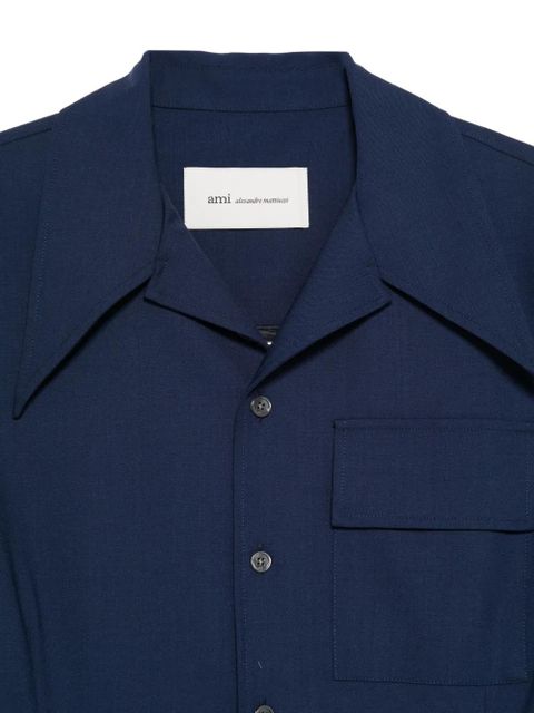 AMI Paris pocket A-line dress - Blue