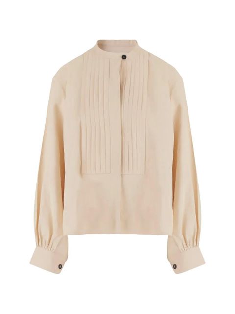 Jil Sander pleats mandarin-collar shirt - Neutrals - zdjęcie produktu nr 1