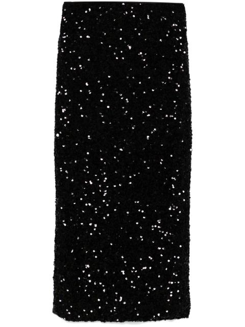 ROTATE BIRGER CHRISTENSEN sequined midi skirt - Black - zdjęcie produktu nr 1
