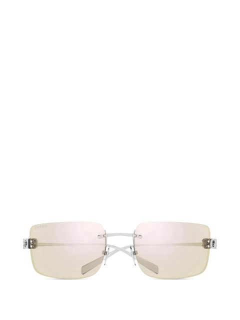 Gucci Eyewear rimless rectangle-frame sunglasses - Silver - zdjęcie produktu nr 1