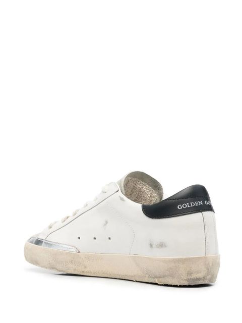 Golden Goose Super-Star distressed lace-up sneakers - White
