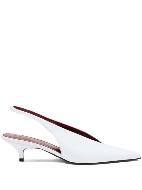 Proenza Schouler 40mm leather heeled pumps - White - zdjęcie produktu nr 1