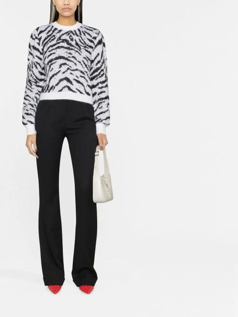 Alessandra Rich zebra intarsia knitted sweater - White - zdjęcie produktu nr 2