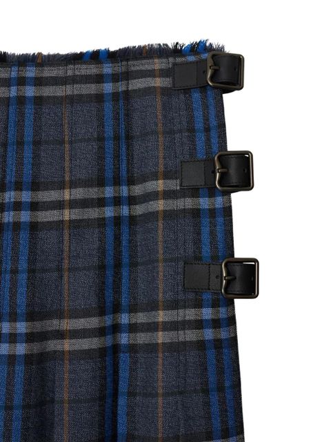 Burberry check wool midi kilt - Grey