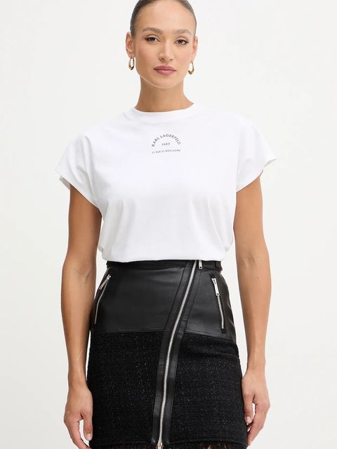 Karl Lagerfeld t-shirt bawełniany damski kolor biały B1W17032 - zdjęcie produktu nr 1