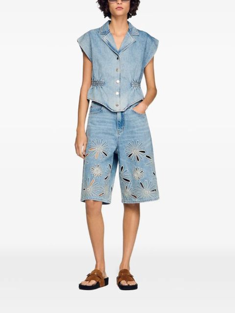 SANDRO button-up denim top - Blue