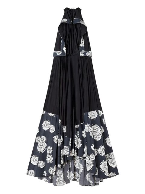 Lanvin pleated floral-pattern maxi dress - Black - zdjęcie produktu nr 1