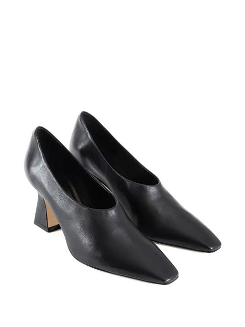 Aeyde 60mm square toe leather loafers - Black - zdjęcie produktu nr 2