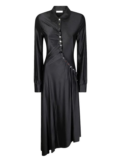 Rabanne draped long-sleeve dress - Black - zdjęcie produktu nr 1