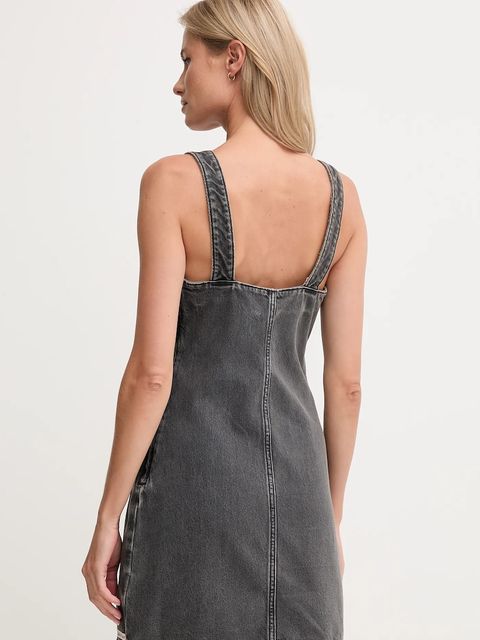 Calvin Klein Jeans sukienka jeansowa kolor szary mini dopasowana LV047C715G