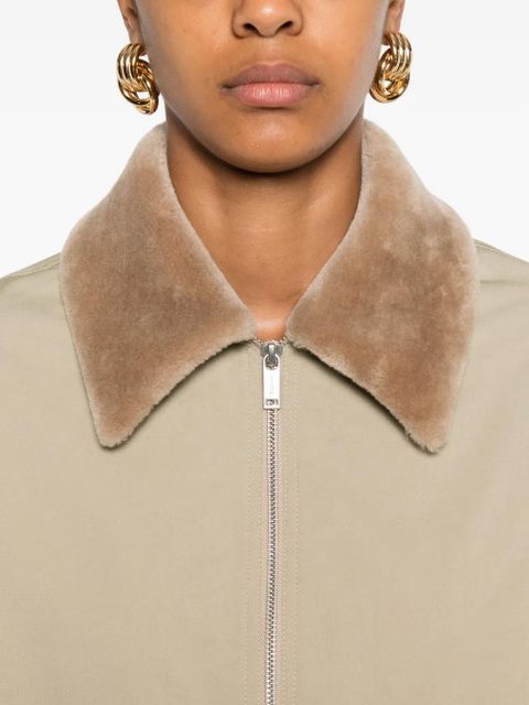 Nanushka zip-up faux fur-collar jacket - Neutrals