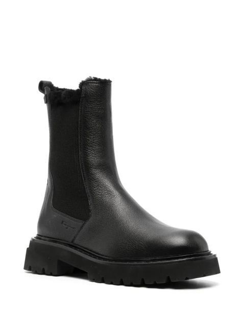 Ferragamo logo-plaque leather boots - Black - zdjęcie produktu nr 2