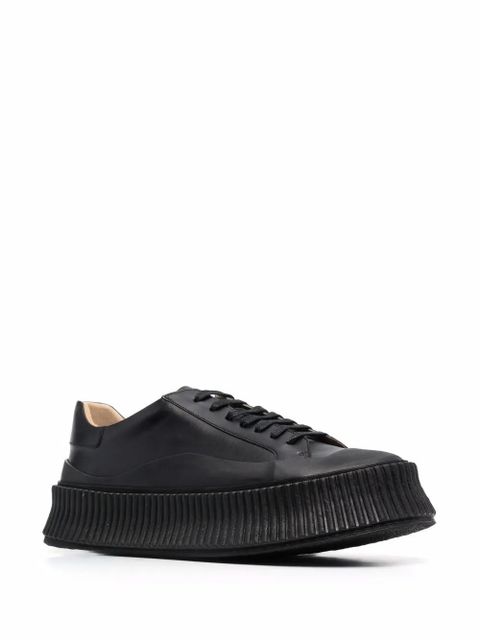 Jil Sander leather platform sneakers - Black