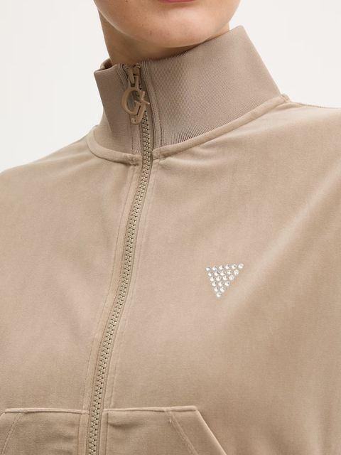 Guess bluza welurowa COUTURE