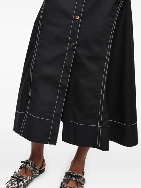GANNI contrasting shirtdress - Black
