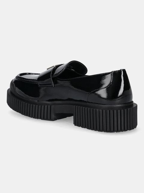 Armani Exchange mokasyny damskie kolor czarny na płaskim obcasie XW001672 AF17478 UC001